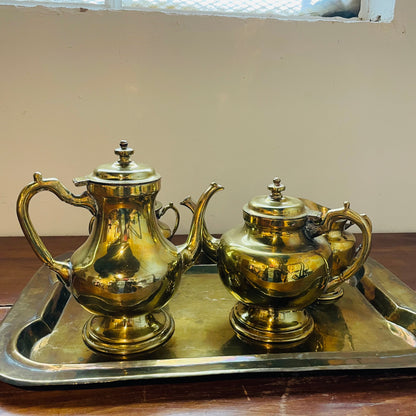 Solid Brass Tea Set-Vintage