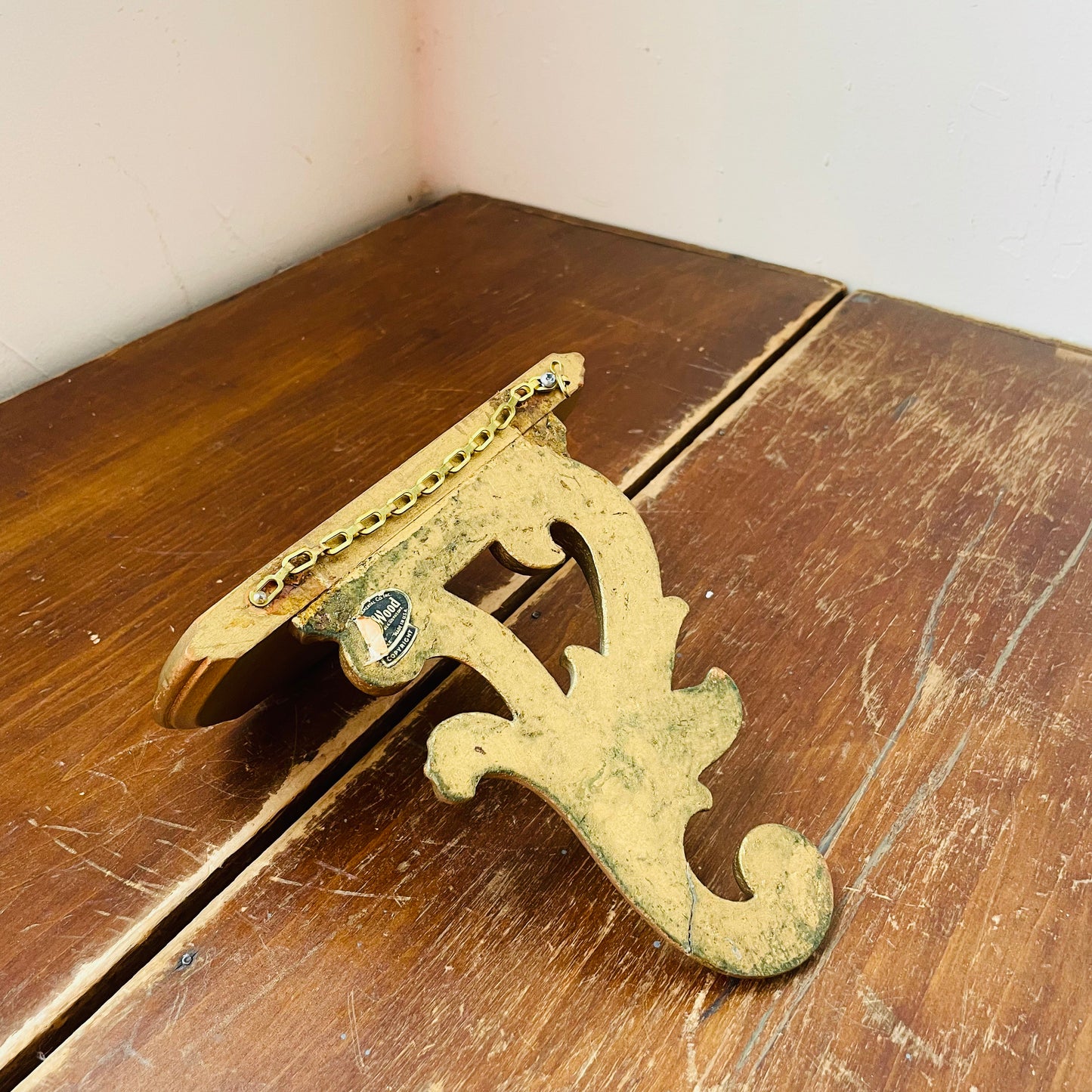 Syroco Wood Carved Wall Ledge- Vintage