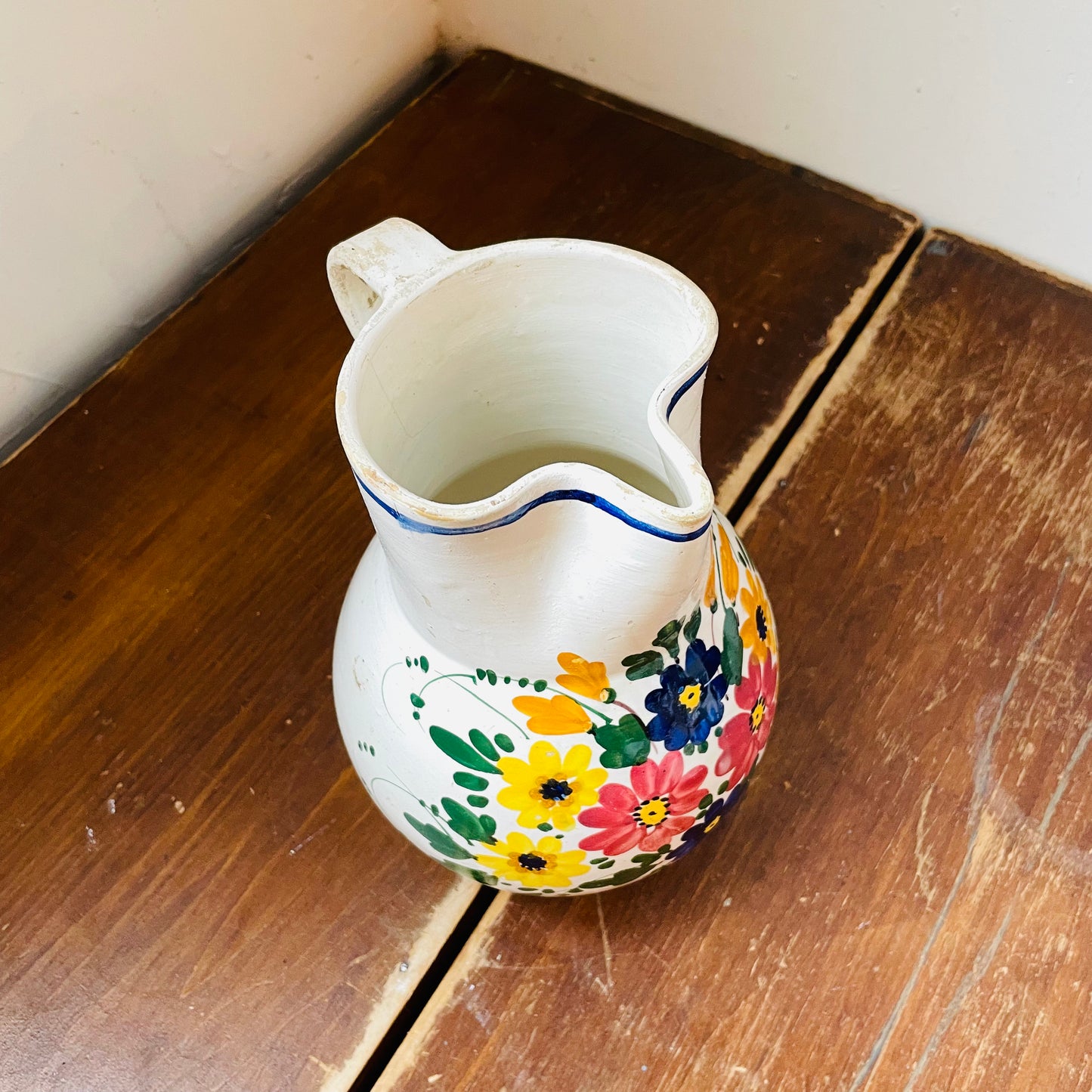 Slovakia Modra Pottery Pitcher- Vintage
