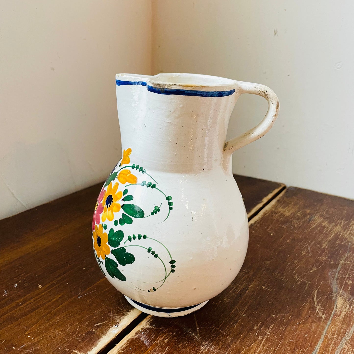 Slovakia Modra Pottery Pitcher- Vintage