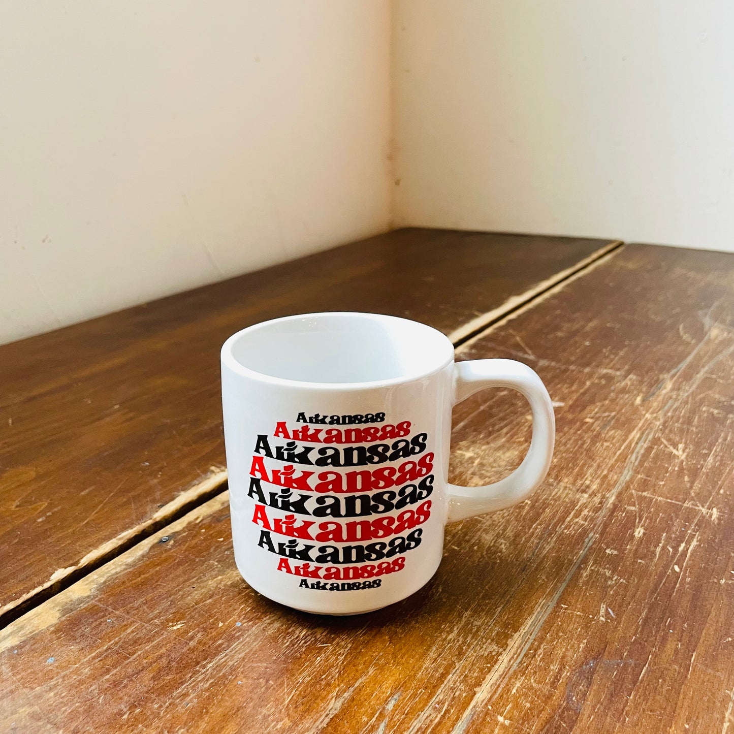 Stacked "Arkansas" Coffee Mug- Vintage
