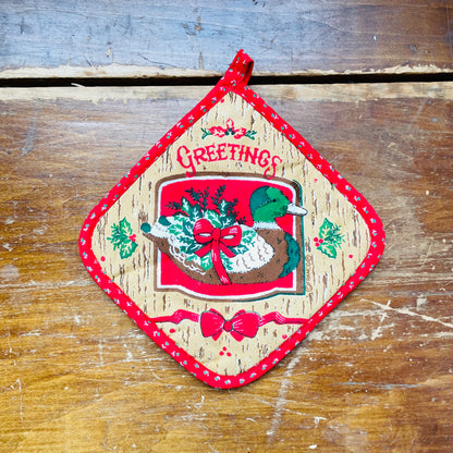 Franco Christmas Greenhead Pot Holder- Vintage