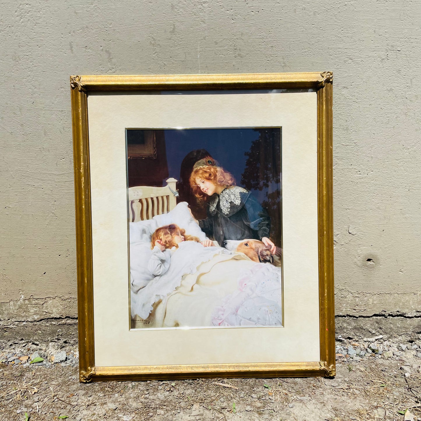 "Wake Up, It's Christmas" Framed Print- Vintage