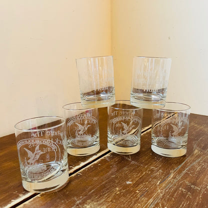 Kenneth Slick McCollum's Hunting Club Lowball Glasses- Vintage