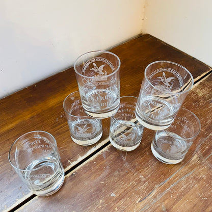 Kenneth Slick McCollum's Hunting Club Lowball Glasses- Vintage