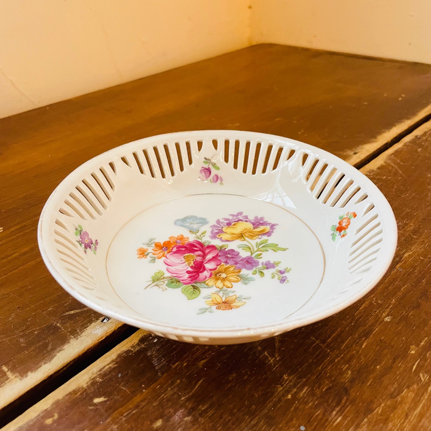 Schumann Reticulated Porcelain Dish- Vintage