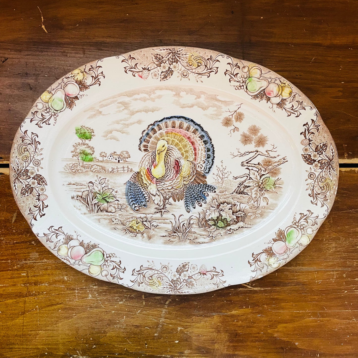 Transferware Turkey Platter- Vintage