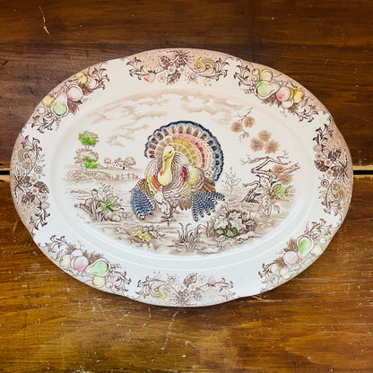 Transferware Turkey Platter- Vintage