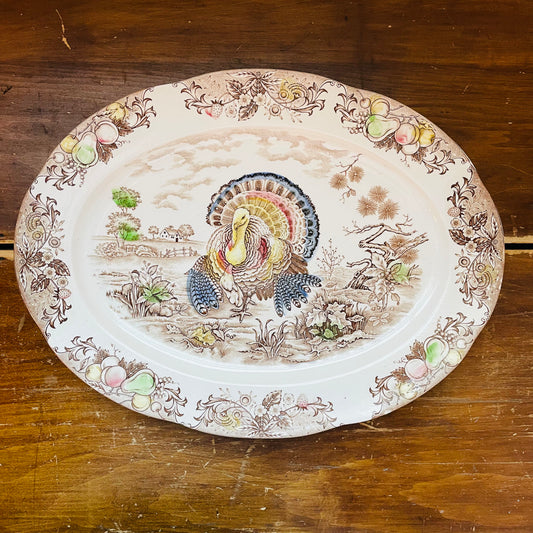 Transferware Turkey Platter- Vintage