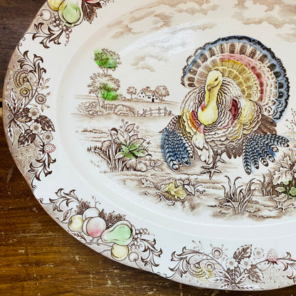 Transferware Turkey Platter- Vintage