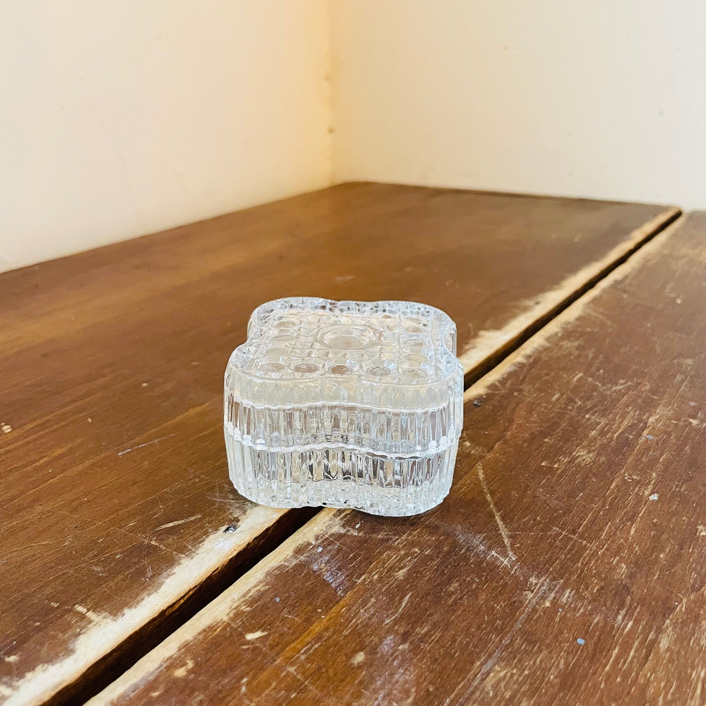 Romanian Glass Trinket Box- Vintage