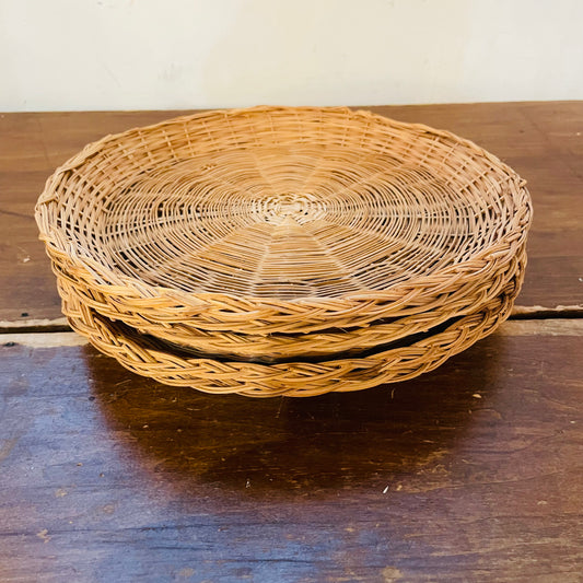 Set of 5 Wicker Plate Holders- Vintage