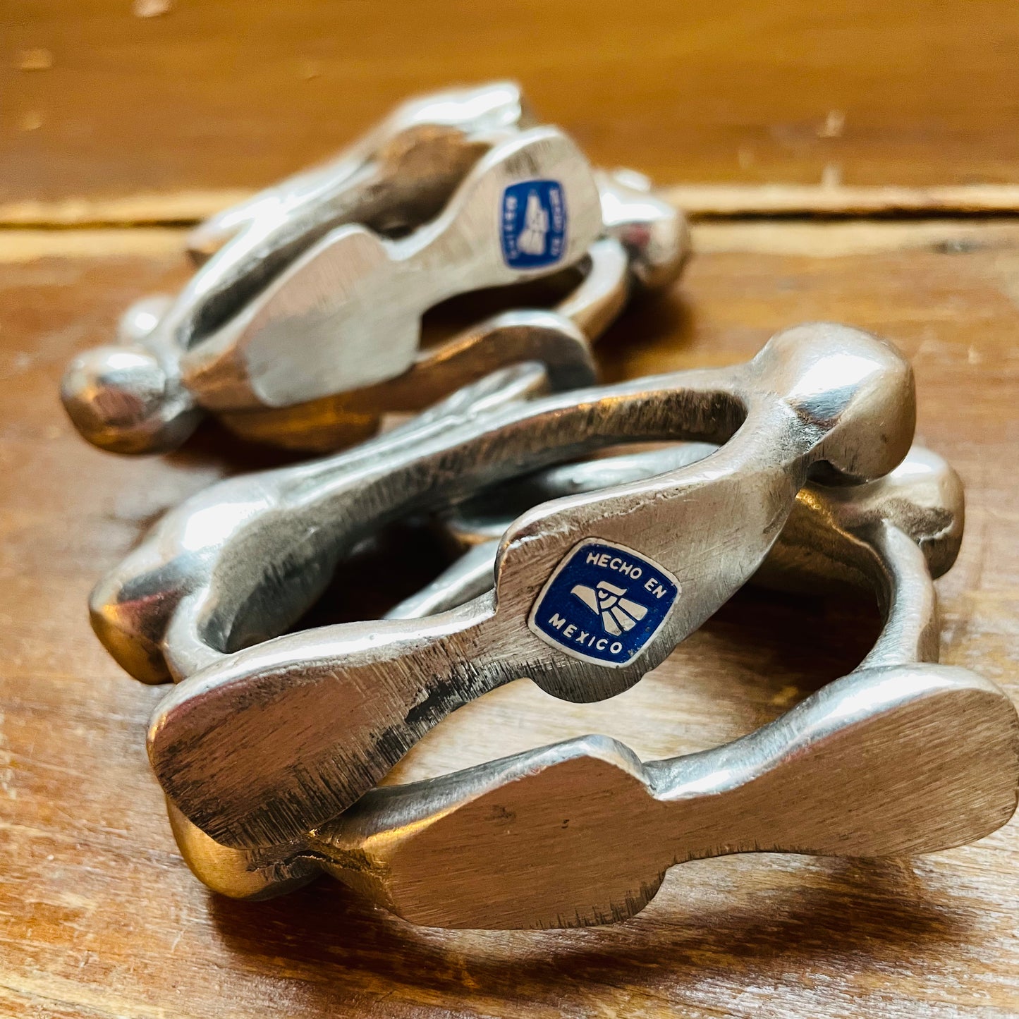 Hecho en Mexico Pewter Rabbit Napkin Rings- Vintage