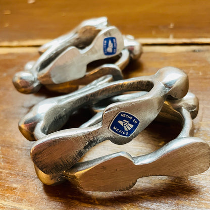 Hecho en Mexico Pewter Rabbit Napkin Rings- Vintage
