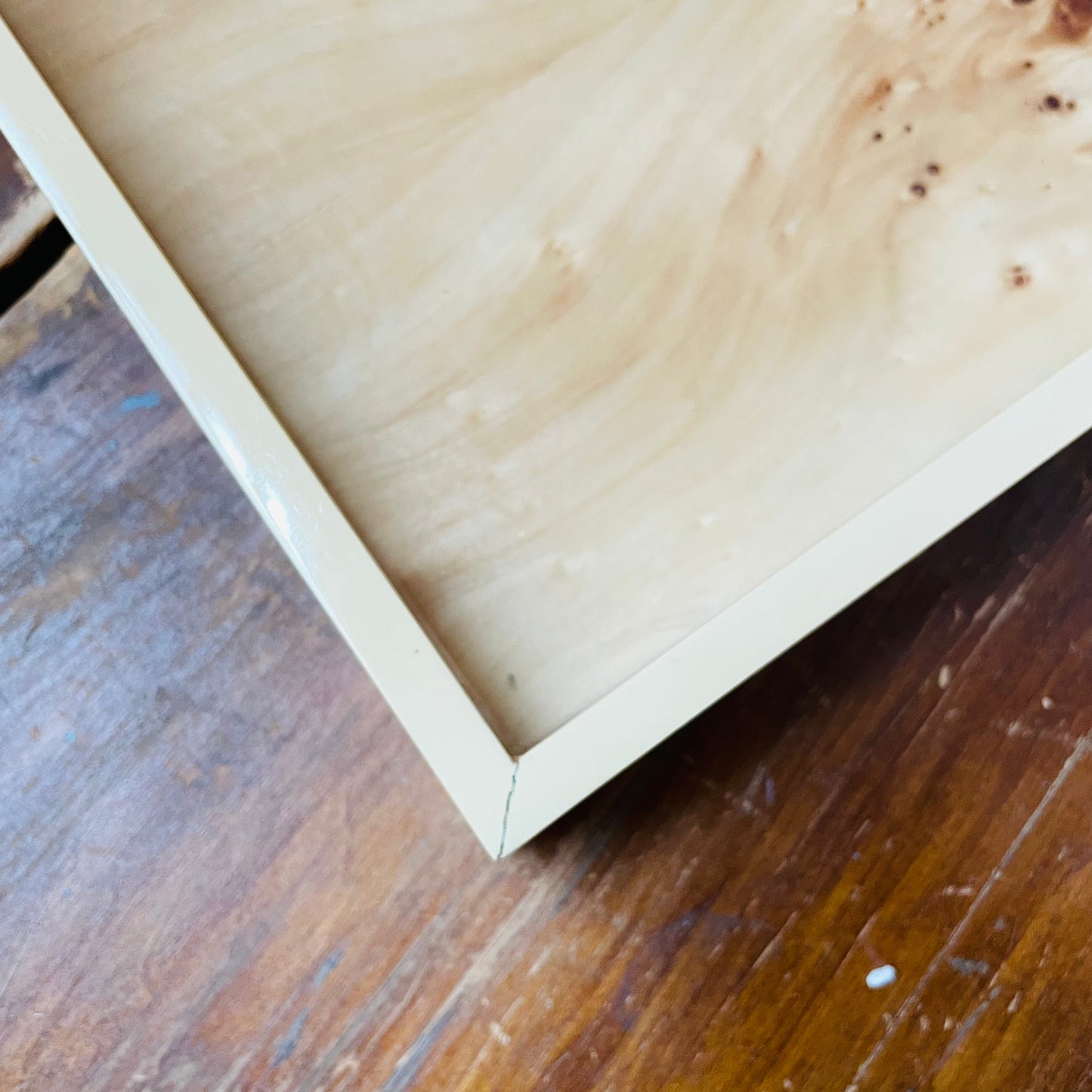 Burl Wood Rectangular Tray with Handles