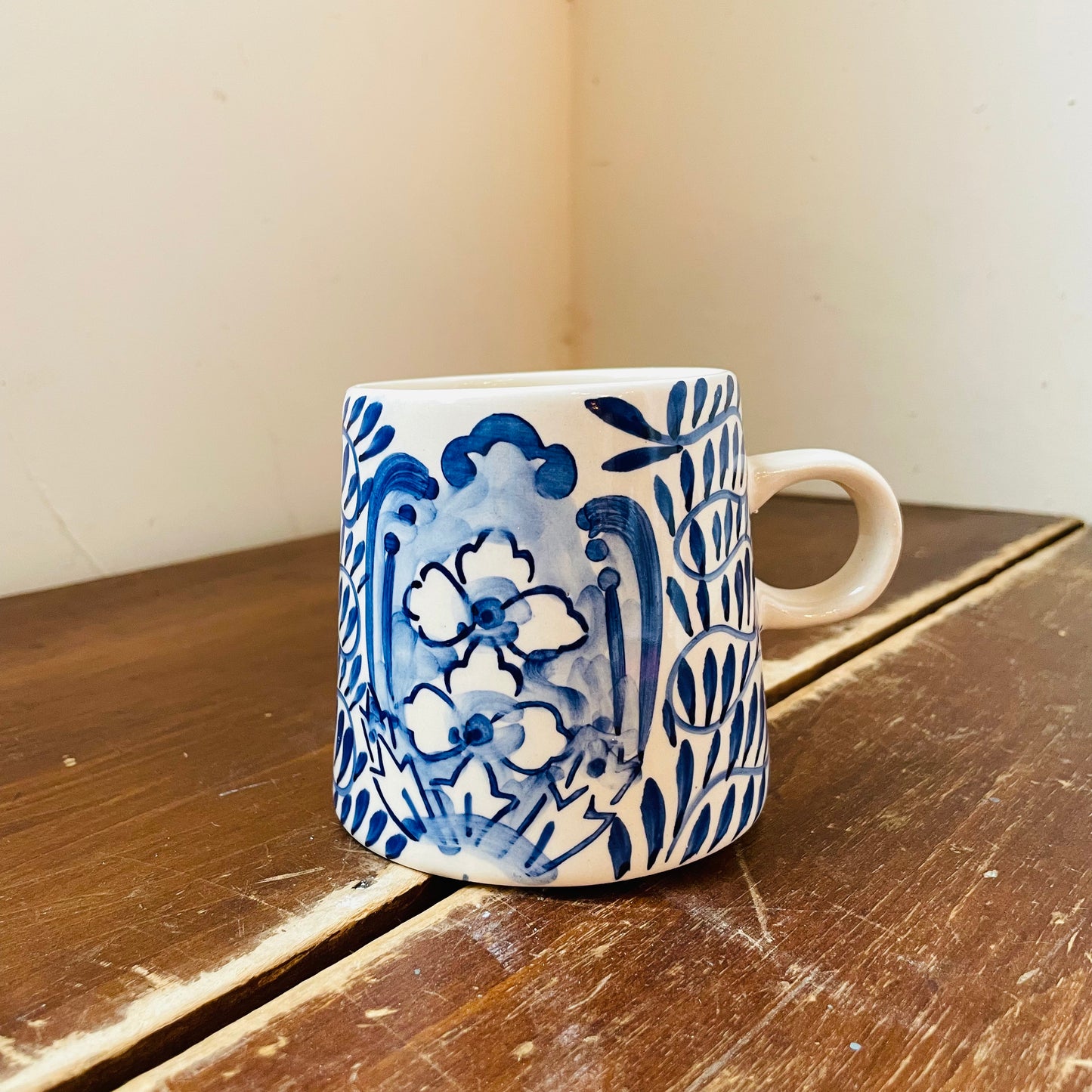 Cape May Cream & Blue Stoneware Mug