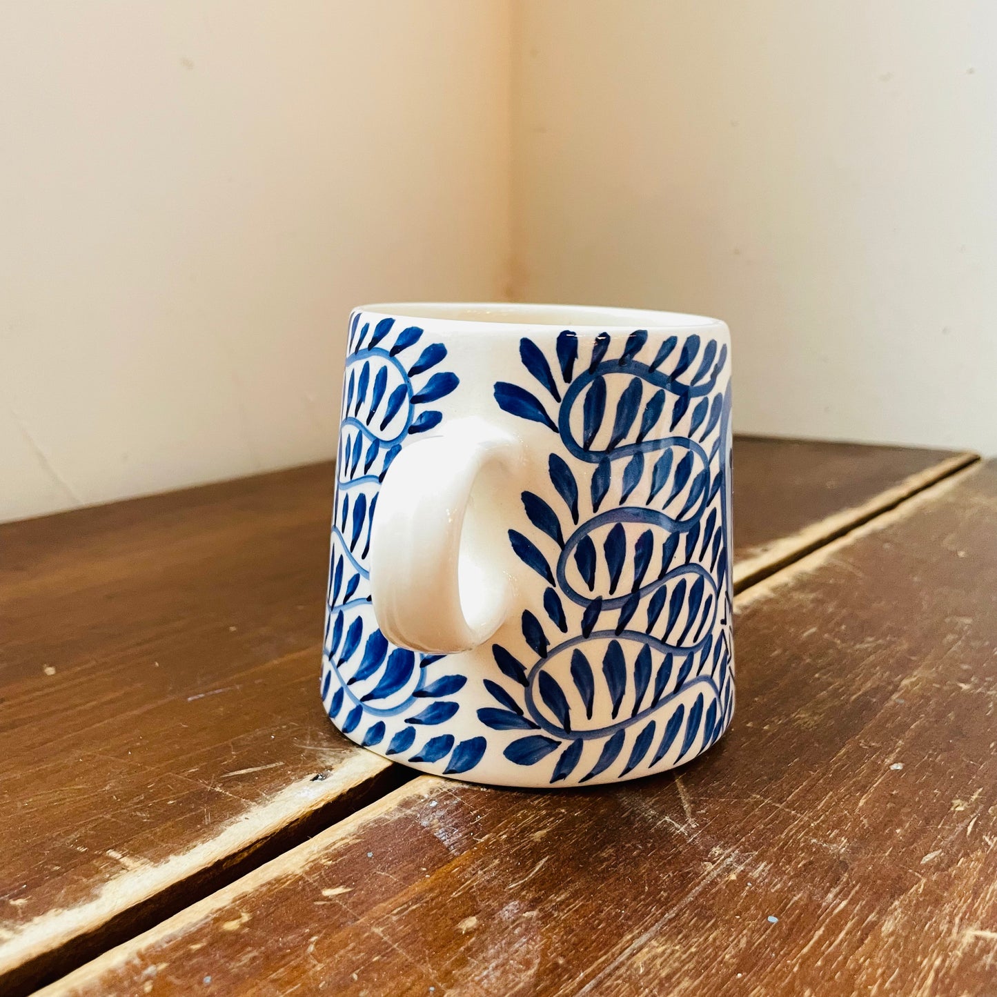 Cape May Cream & Blue Stoneware Mug