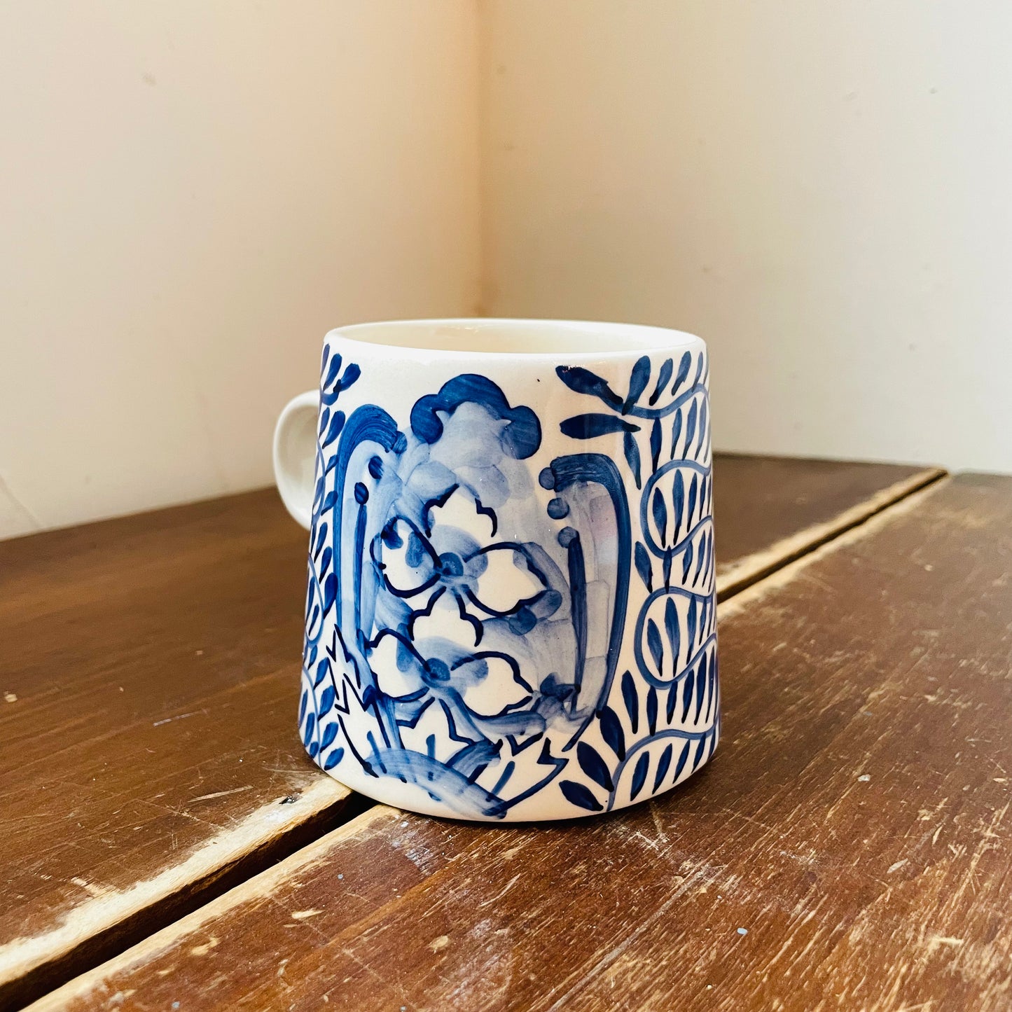 Cape May Cream & Blue Stoneware Mug