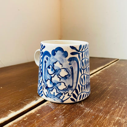 Cape May Cream & Blue Stoneware Mug
