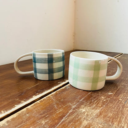 Meadow Gingham Stoneware Mug