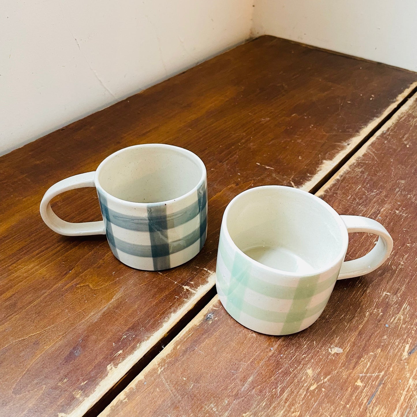 Meadow Gingham Stoneware Mug