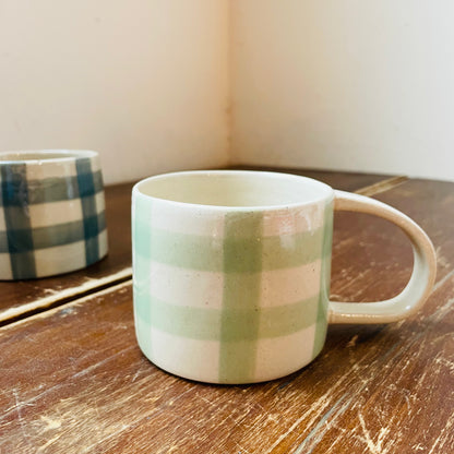 Meadow Gingham Stoneware Mug