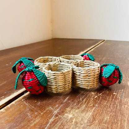 Seagrass Strawberry Napkin Rings