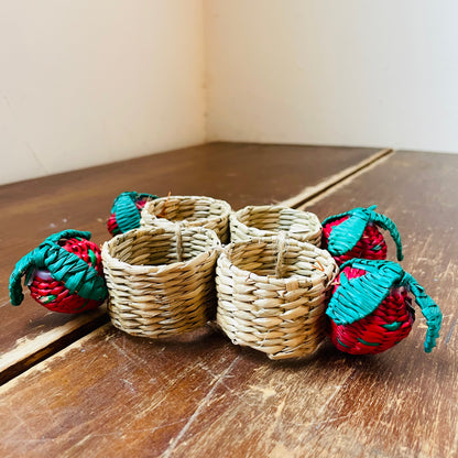 Seagrass Strawberry Napkin Rings