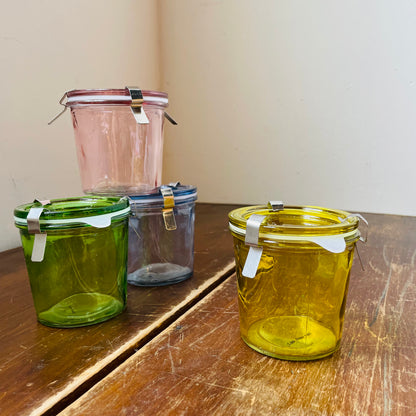 Colored Glass Food Storage Jar with Lid