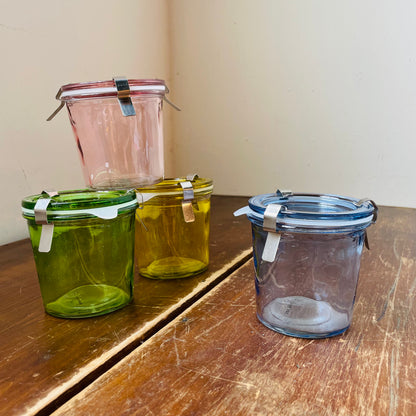 Colored Glass Food Storage Jar with Lid