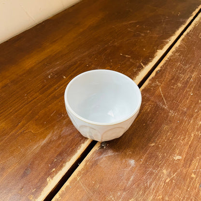White Stoneware Ribbed Bowl