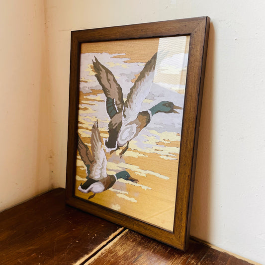 Mallards Flying Right Paint by Number Framed Print