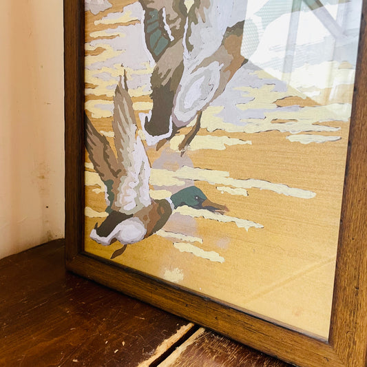 Mallards Flying Right Paint by Number Framed Print