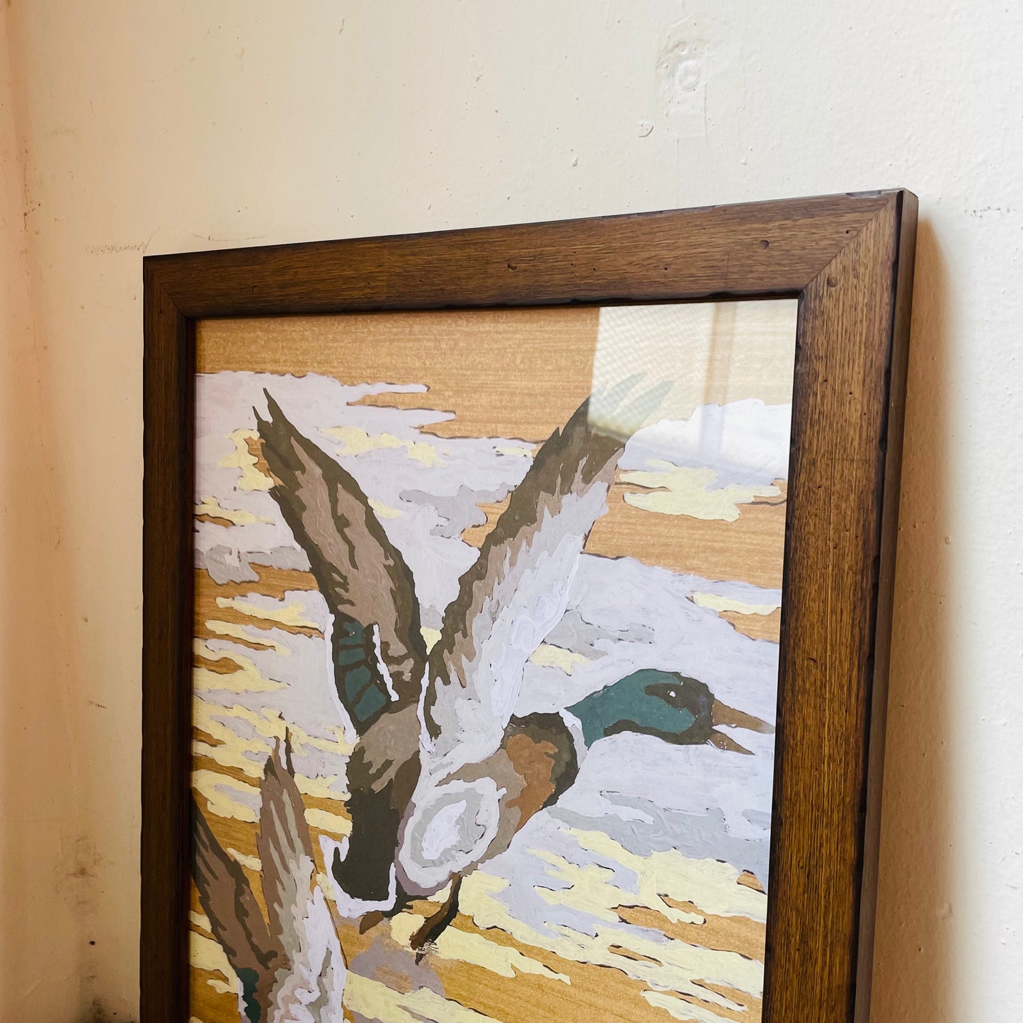 Mallards Flying Right Paint by Number Framed Print