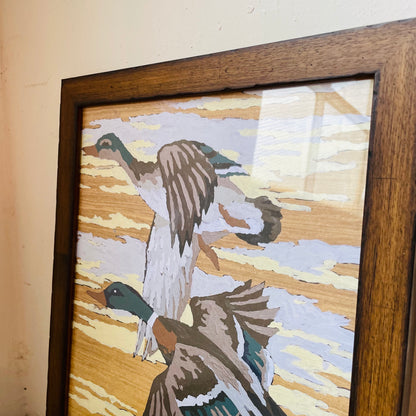 Mallards Flying Left Paint by Number Framed Print