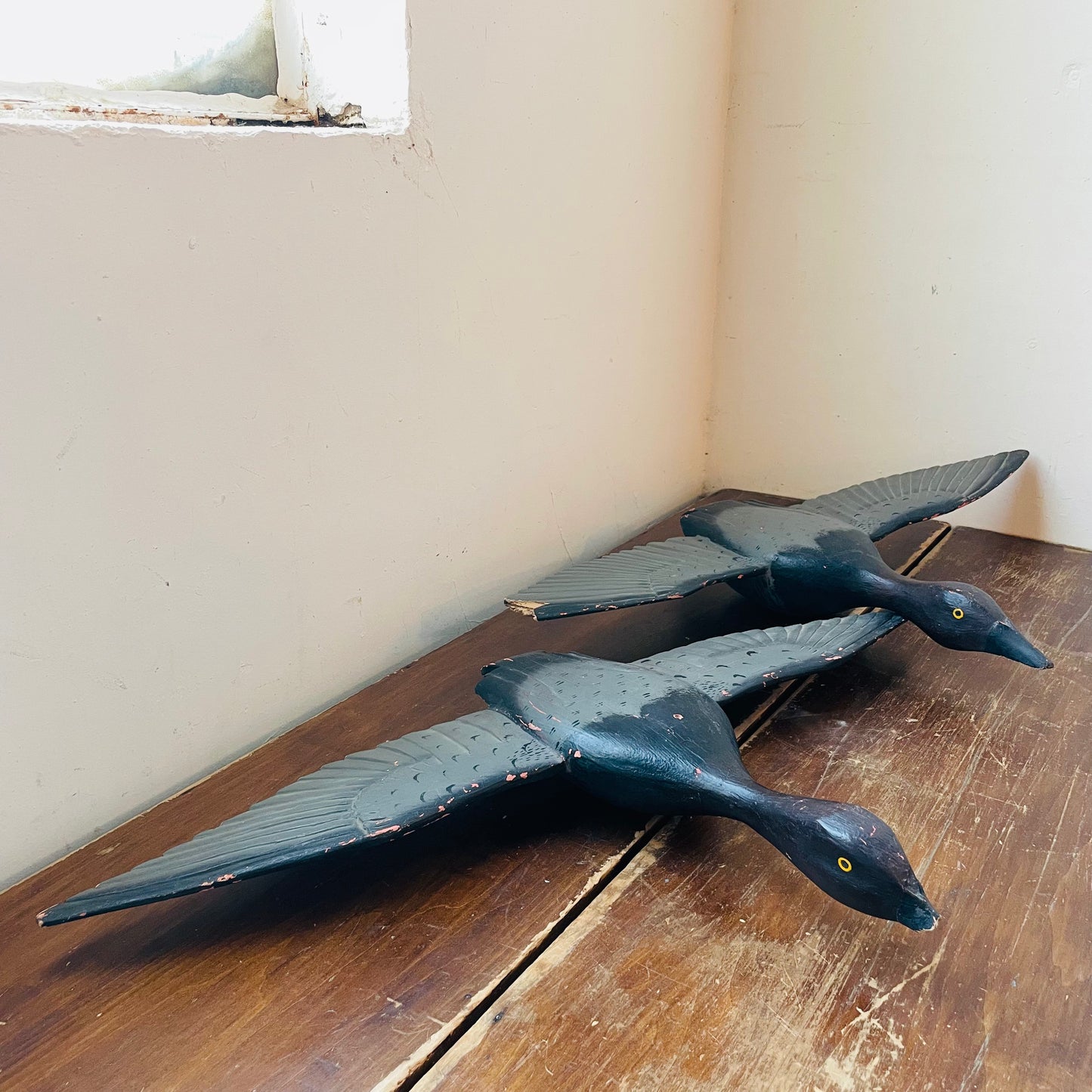 20th Century Folk Art Flying Geese Decoy Set- Vintage