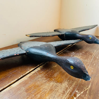 20th Century Folk Art Flying Geese Decoy Set- Vintage