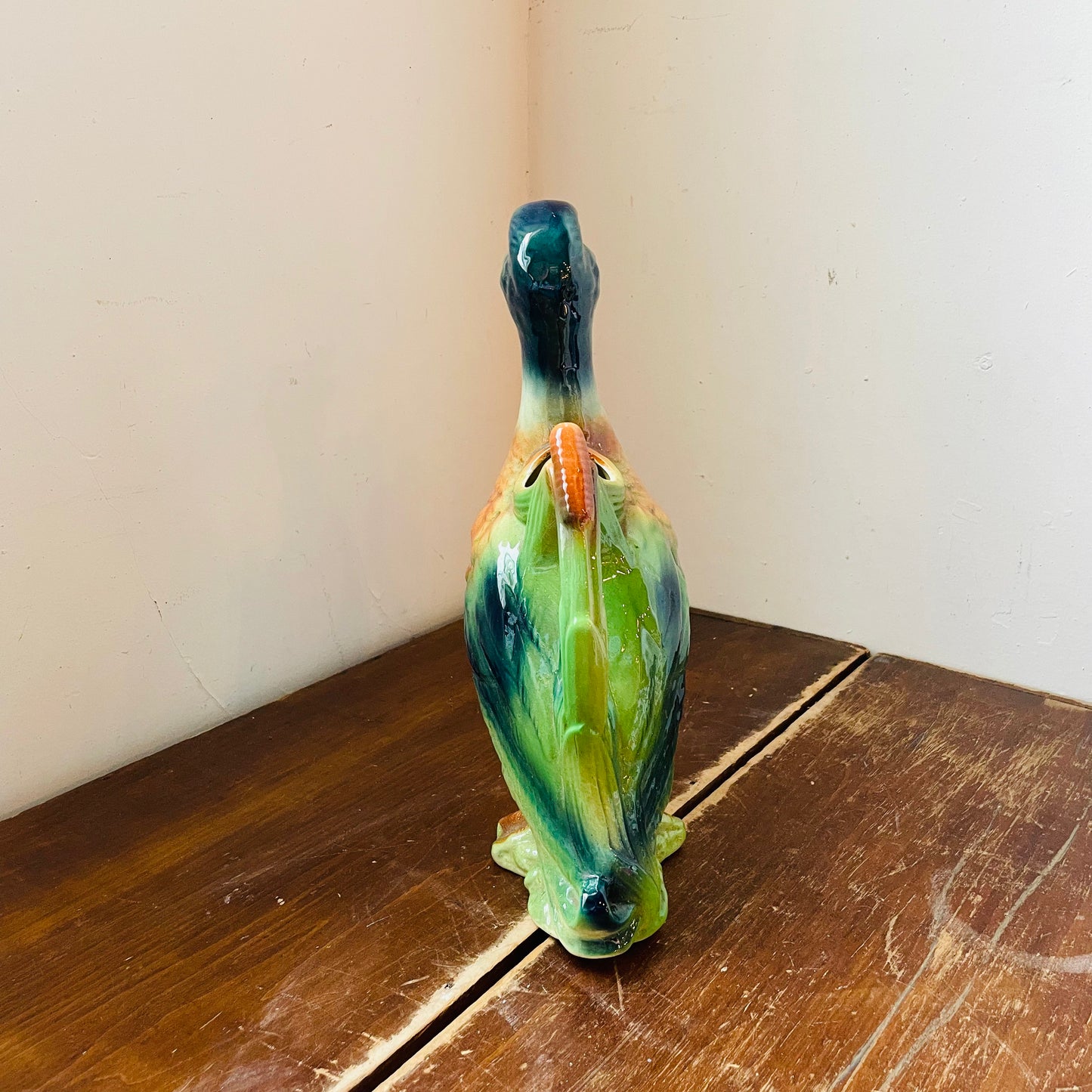 St. Clement, France Majolica Ceramic Mallard Pitcher- Vintage