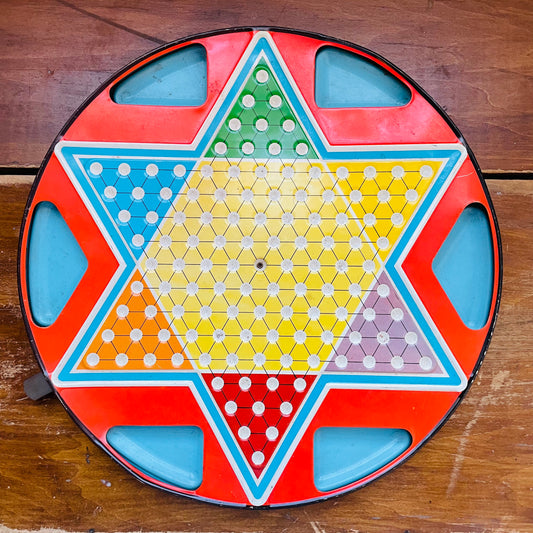 Chinese Checkers & Chess Tin Board- Vintage