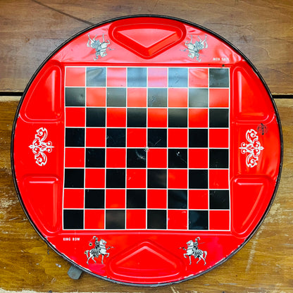 Chinese Checkers & Chess Tin Board- Vintage