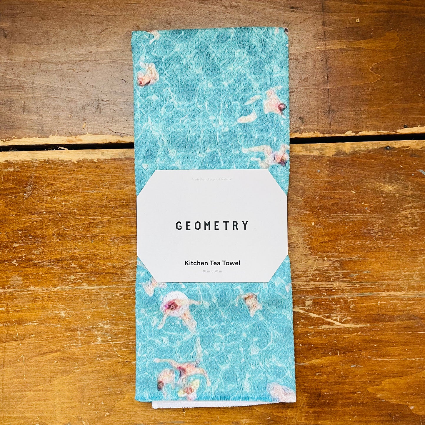 Swimming Crowd Tea Towel
