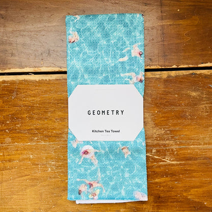 Swimming Crowd Tea Towel