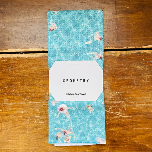 Swimming Crowd Tea Towel