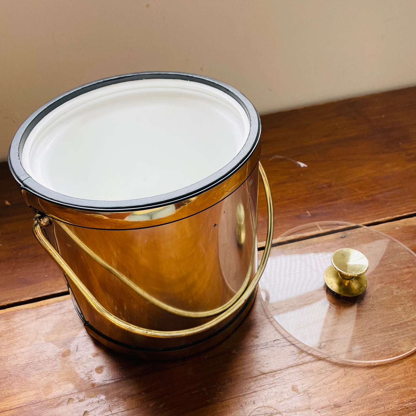 Silver & Brass Ice Bucket- Vintage