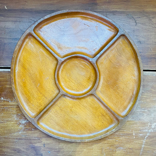Carved Wooden Serving Plater- Vintage