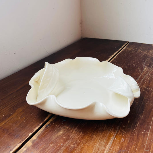 Camark Pottery Organic Styled Leaf Handled Bowl- Vintage