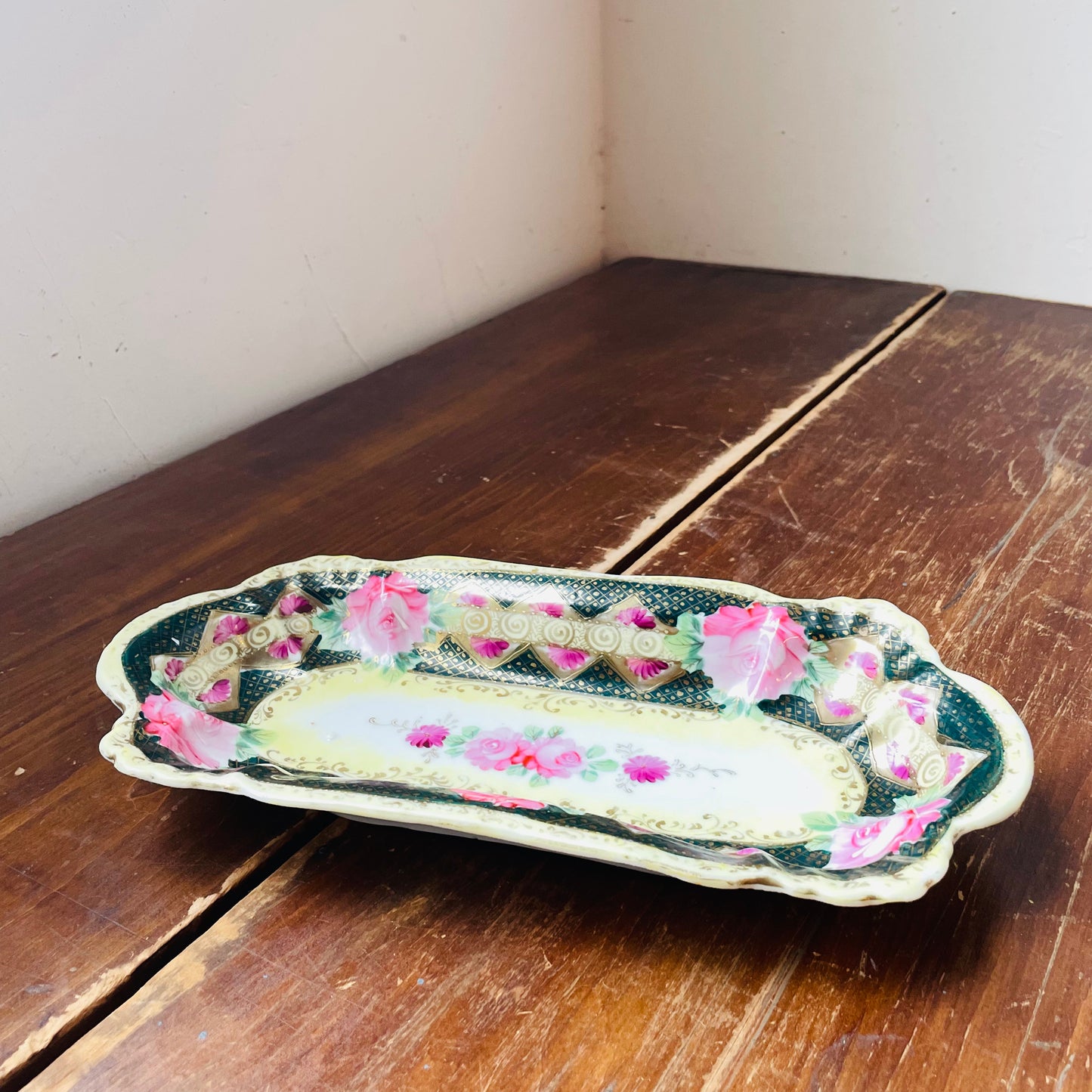 Porcelain Long Oval Celery Dish- Vintage