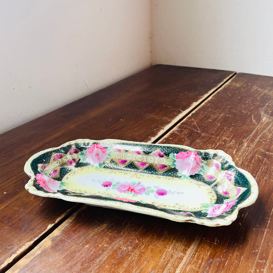 Porcelain Long Oval Celery Dish- Vintage