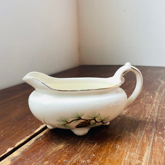 Homer Laughlin Nautilus Pine Cone Gravy Boat- Vintage
