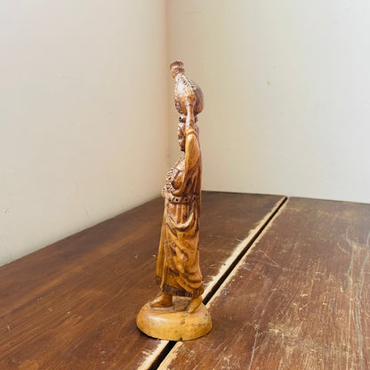 The Samaritan Woman Carved in Olive Wood- Vintage